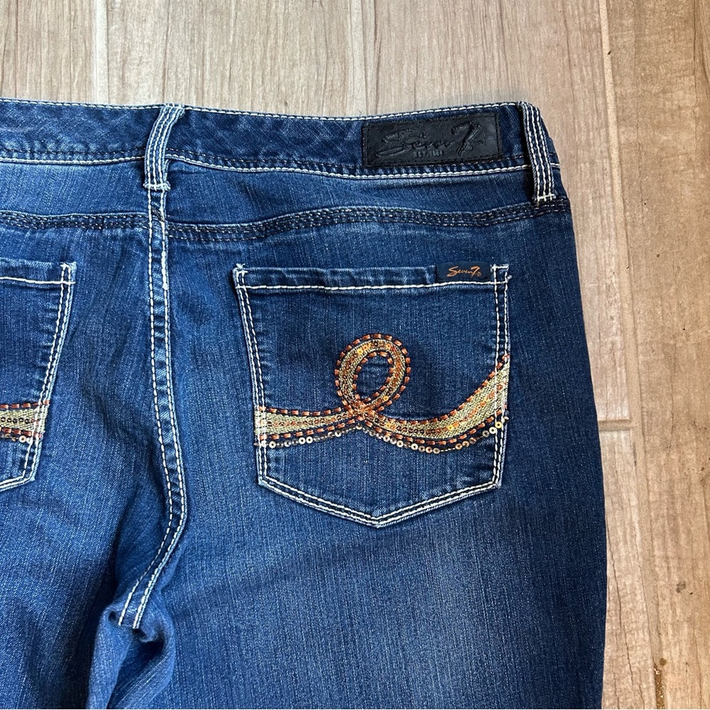 Seven7 Sequin Embroidered Pockets Size 12